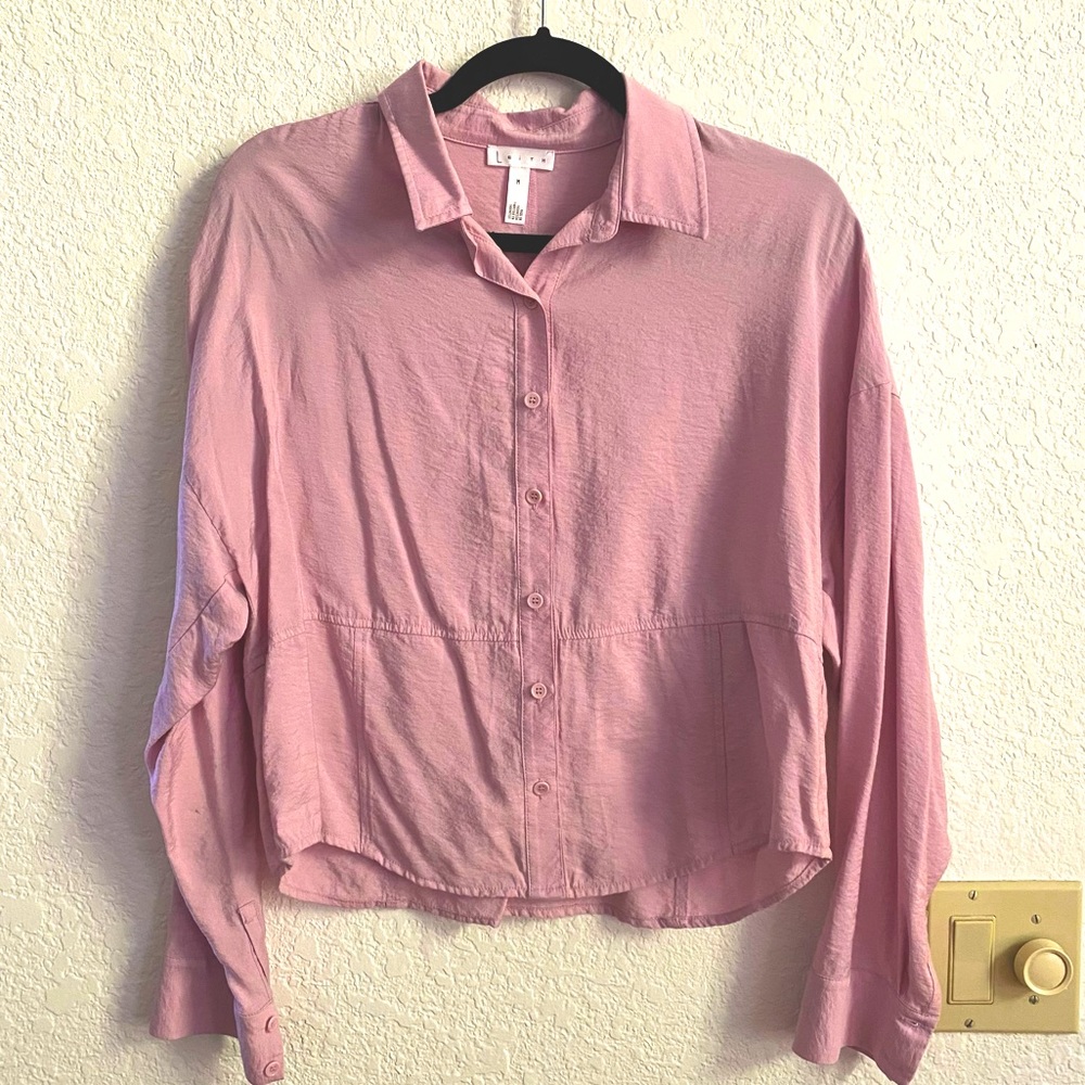 Leith Relaxed Seam Detail Pink Top